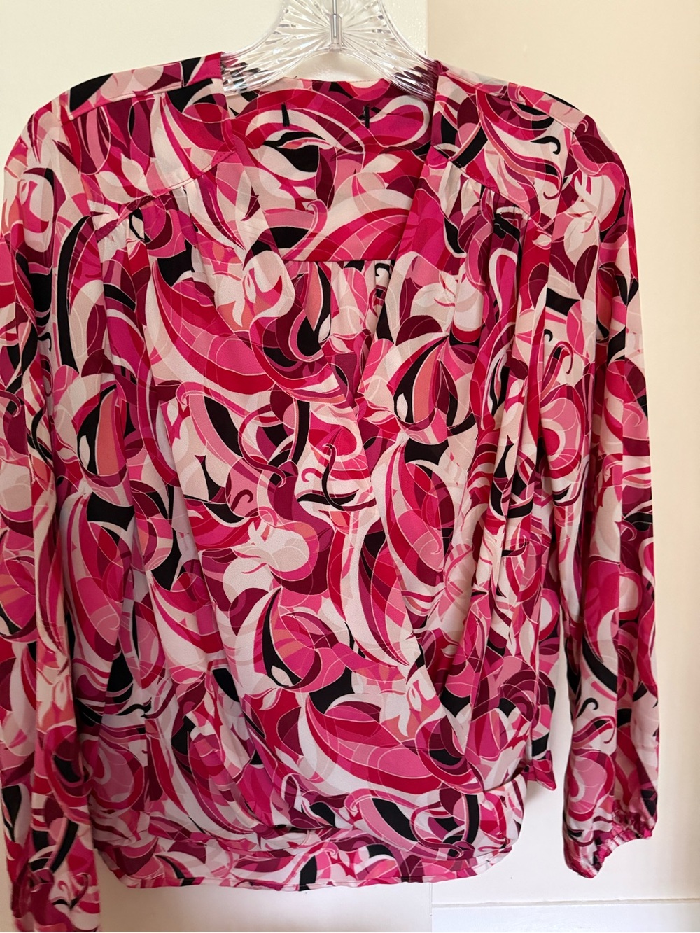 Vibrant Pink Swirl Print Blouse